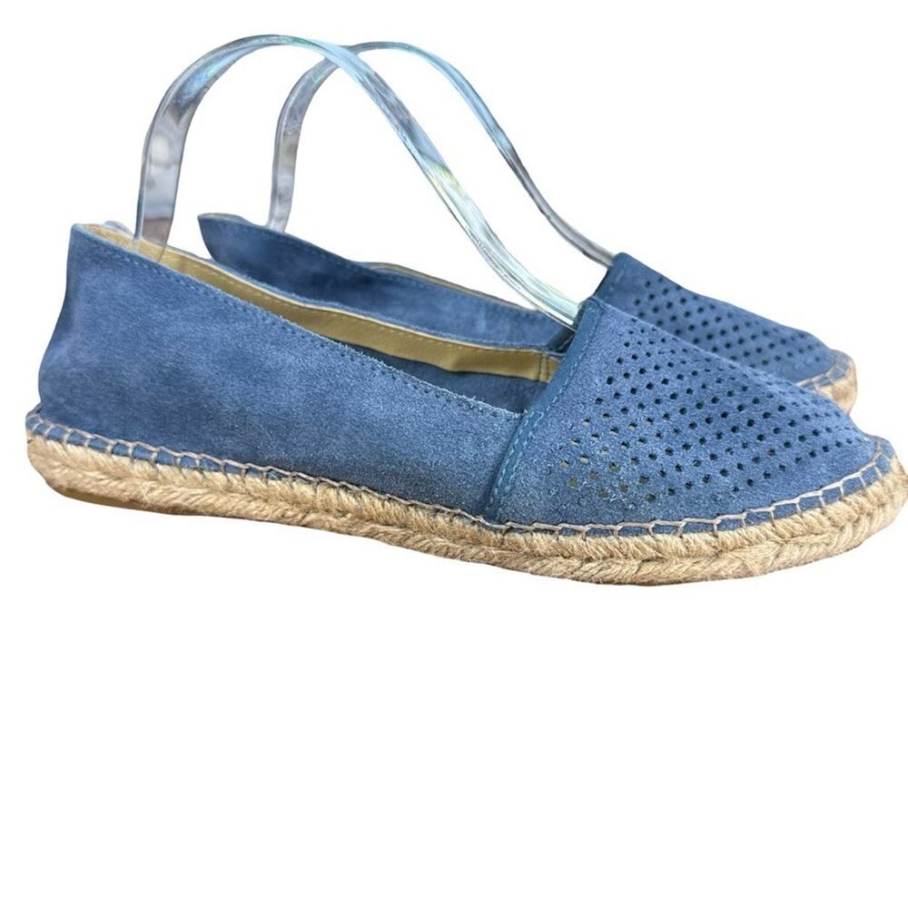 Miz Mooz Barcelona Collection Espadrille Flat Suede Leather Shoes Blue 41 9.5 10